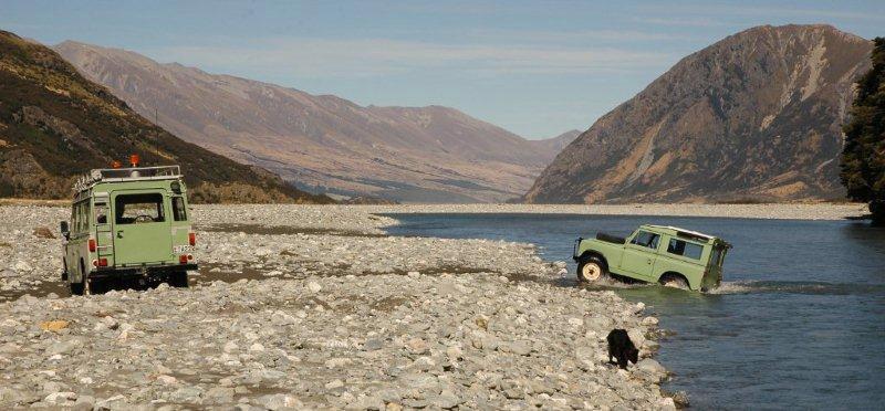The Hopkins with our Land Rovers