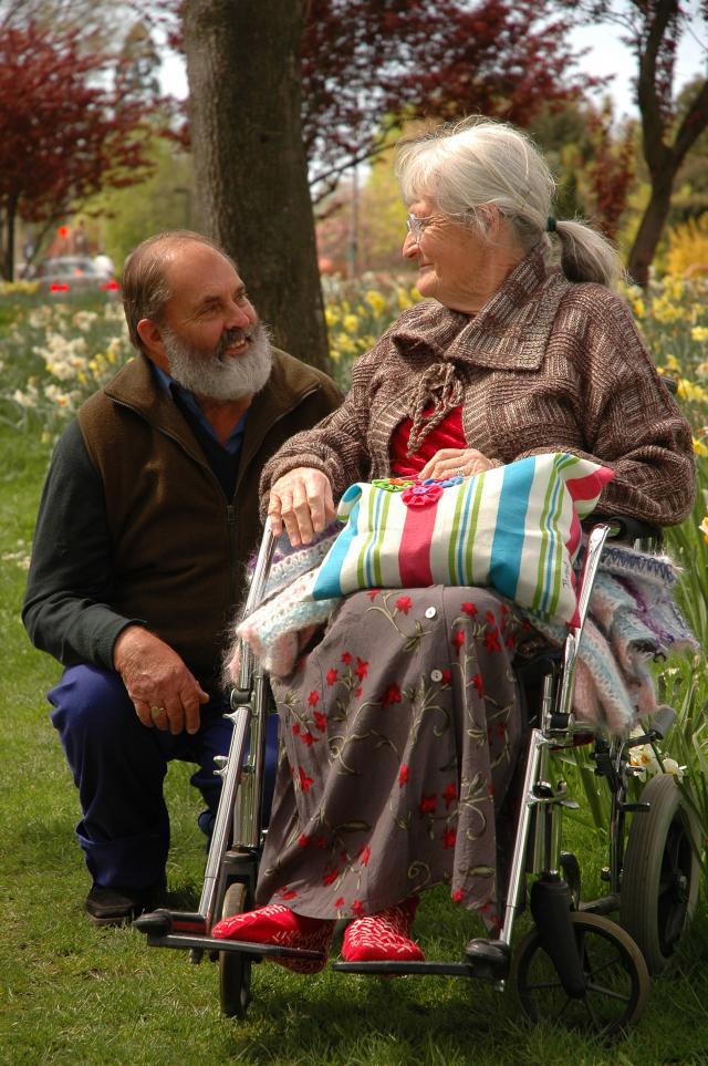 Llynnelley a few weeks after her stroke